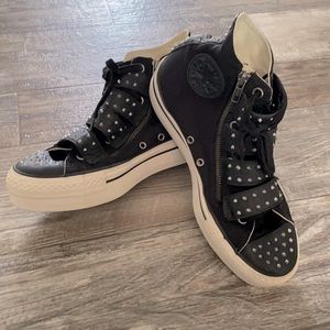 Black Studded Converse All Star Sneakers